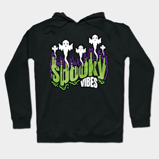 Spooky Vibes Ghosts And Spirits Flying Up Halloween Hoodie